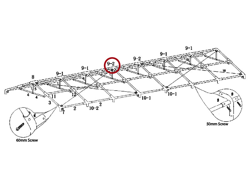 łącznik 4-stronny, Ø42+Ø54mm, 140°
