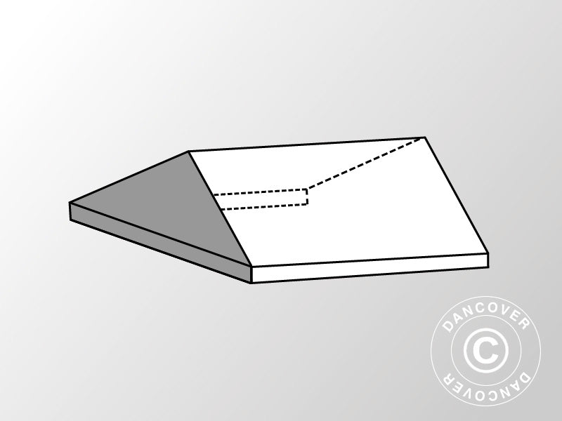 Część końcowa poszycia dachowego 4m do SEMI PRO CombiTents®, 7x4m, PCV, biała