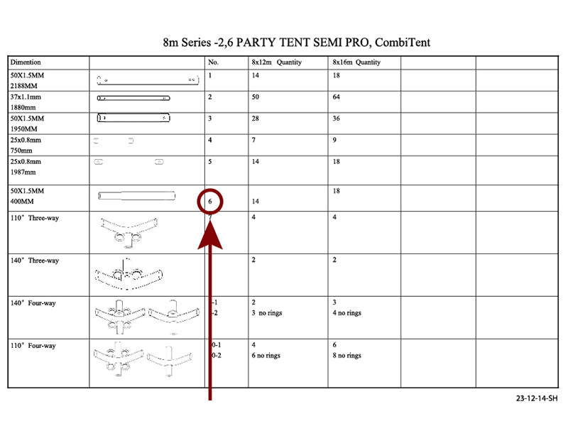 Część zamienna, wspornik, Ø50mm, 400mm