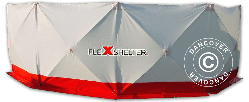 Parawan ochronny FleXshelter PRO, 7,2x1,8m, biały/czerwony