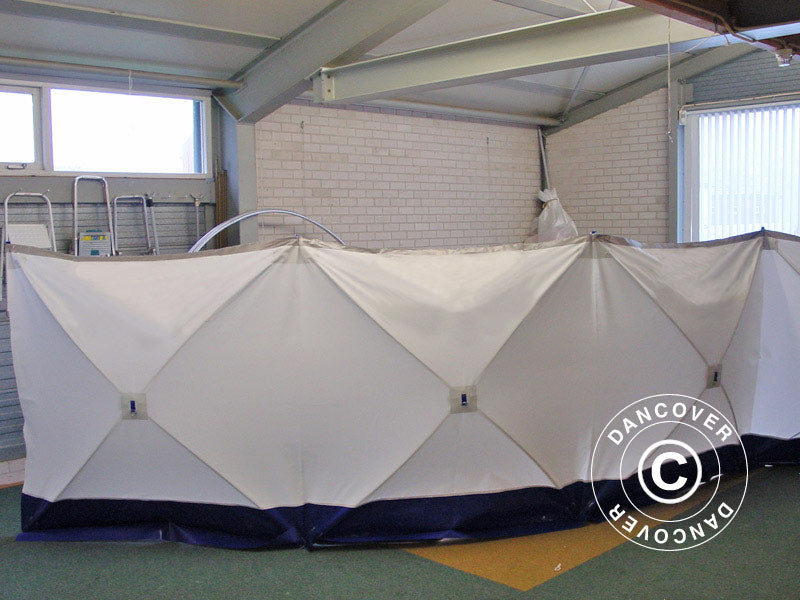 Parawan ochronny FleXshelter PRO, 7,2x1,8m, biały/niebieski