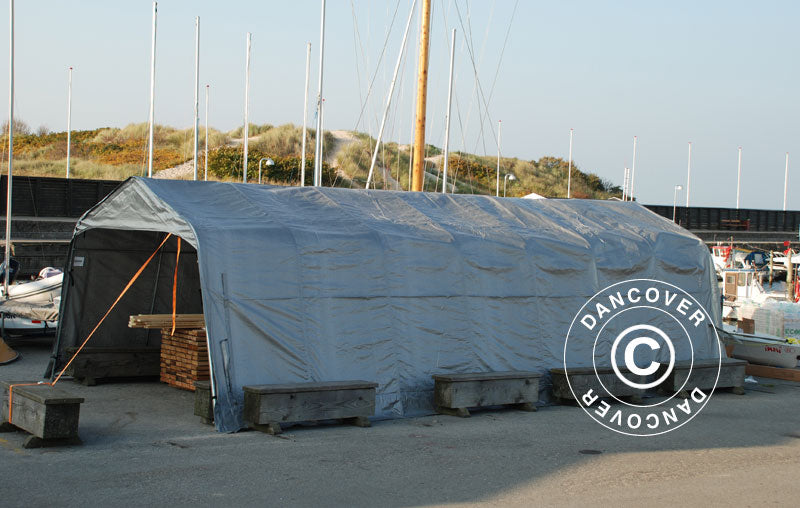 Namiot garażowy PRO 3,6x8,4x2,68m PE, Szary