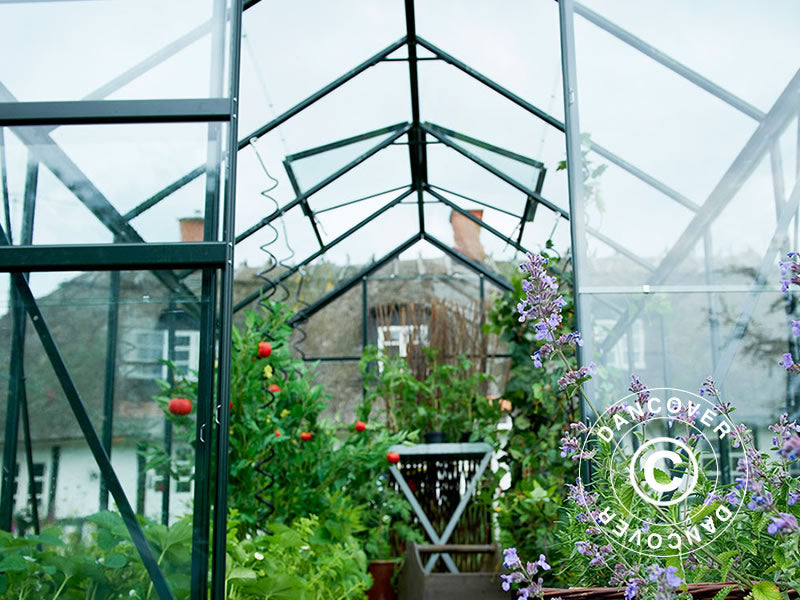 Szklarnia Szkło Halls Popular 5m², 1,93x2,57x1,95m, Zielony