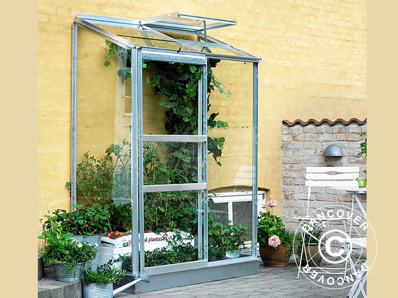 Szklarnia przyścienna Szkło Halls Altan, 0,91m², 0,69x1,32x1,82m, aluminium