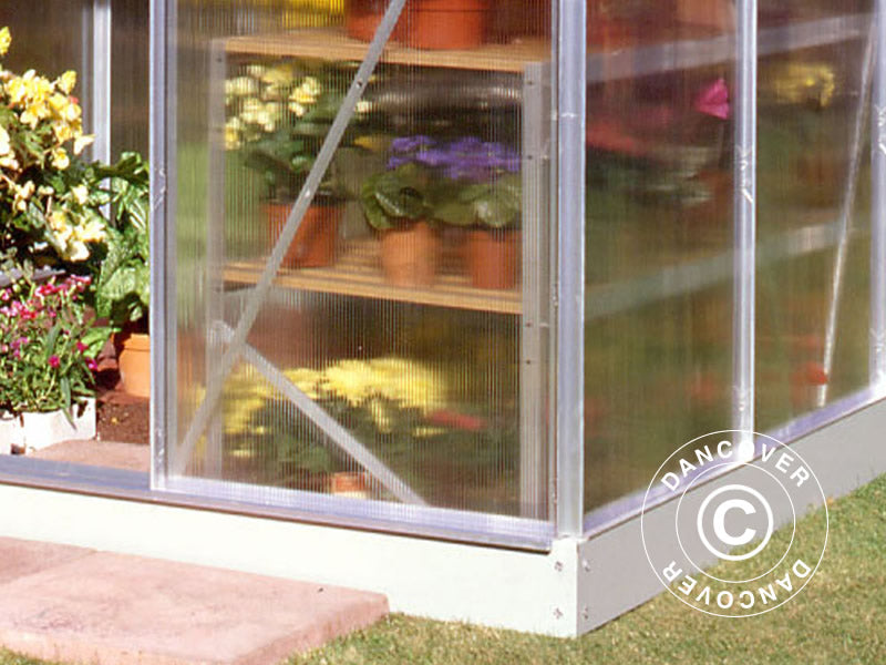 Szklarnia z poliwęglanu Halls Popular 3,8m², 1,93x1,95x1,95m, Aluminium