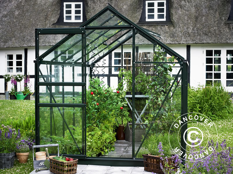 Szklarnia Szkło Halls Popular 3,8m², 1,93x1,95x1,95m, Zielony