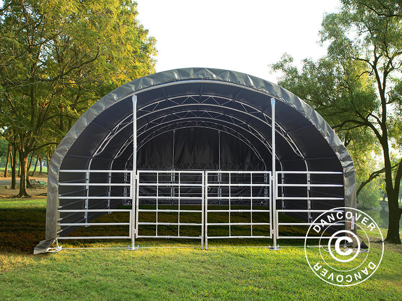 Namiot dla zwierząt gospodarskich z kratownicą 6x6x3,7m, PCV, Zielony