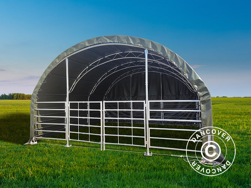 Namiot dla zwierząt gospodarskich z kratownicą 6x6x3,7m, PCV, Zielony