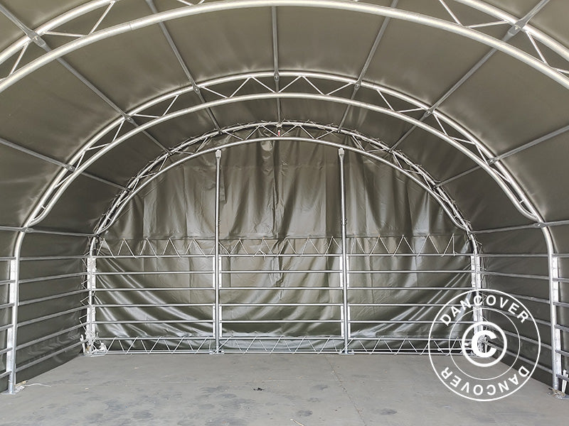 Namiot dla zwierząt gospodarskich z kratownicą 6x6x3,7m, PCV, Zielony