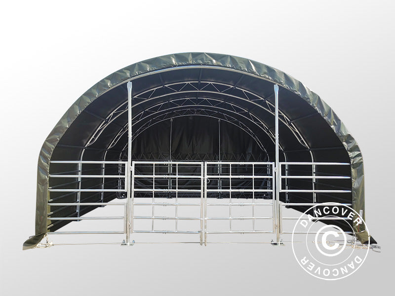 Namiot dla zwierząt gospodarskich z kratownicą 6x6x3,7m, PCV, Zielony