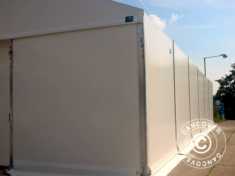 Budynek magazynowy Alu 20x50x9,04m z drzwiami przesuwnymi, PCV, biały