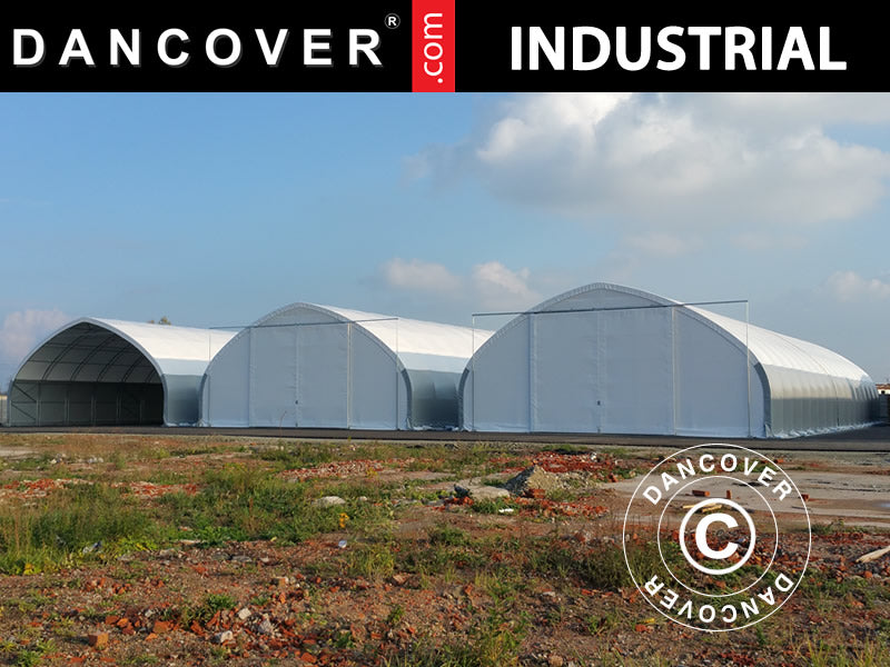 Hala namiotowa, hala łukowa 8x15x4,33m z wejściem przesuwnym, PCV, Biały/Szary