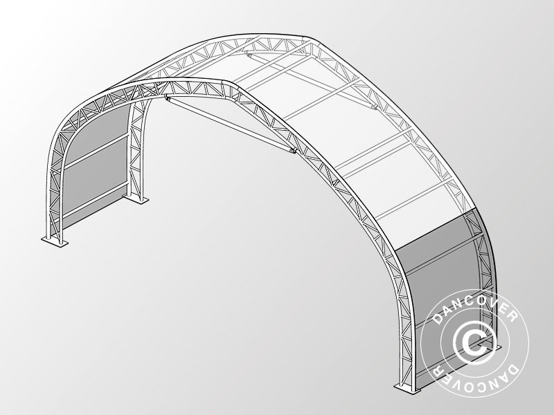 Przedłużenie 2m do namiotowej, hali łukowej 12x16x5,88m, PCV, Biały/Szary