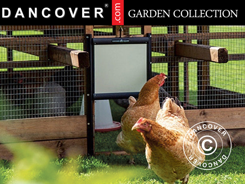 Klapa do kurnika 30x24x59,5cm, Srebrna/Czarna