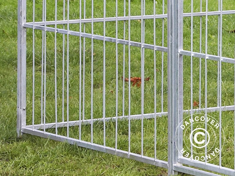 Wybieg dla psów, 2,4x1,2x1,8m, stal, 2,88m²
