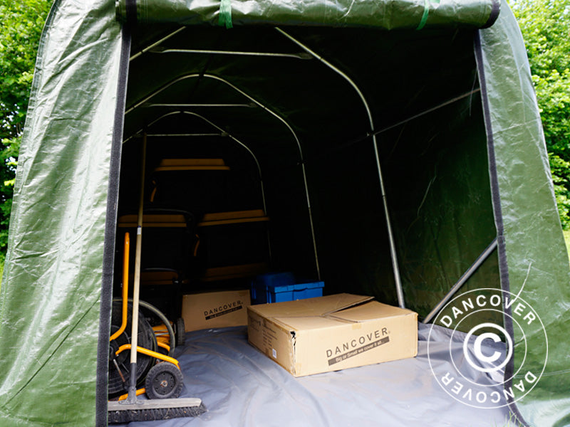 Namiot magazynowy PRO 2x3x2m PE, z Podłogą, Zielony/Szary