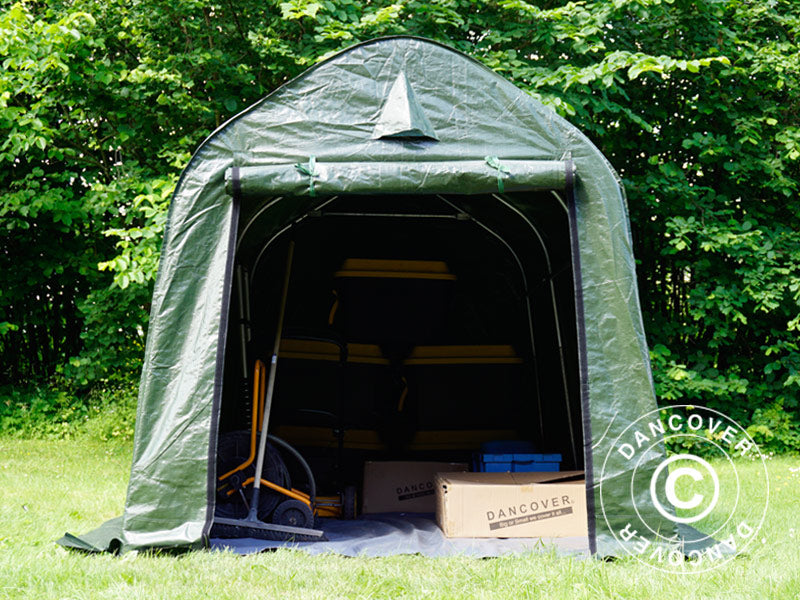 Namiot magazynowy PRO 2x3x2m PE, z Podłogą, Zielony/Szary