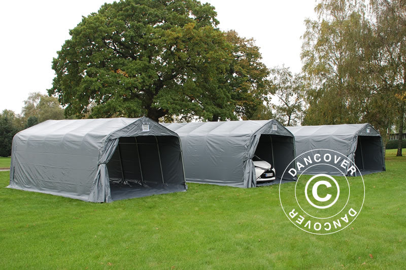 Namiot garażowy PRO 3,6x7,2x2,68m PCV z podłogą, Szary