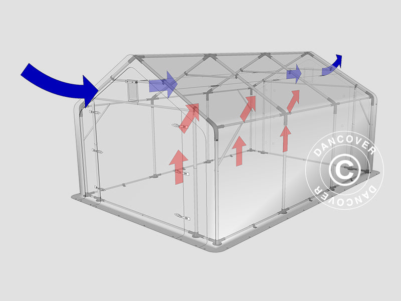 Namiot magazynowy PRO 4x6x2x3,1m, PCV, Szary