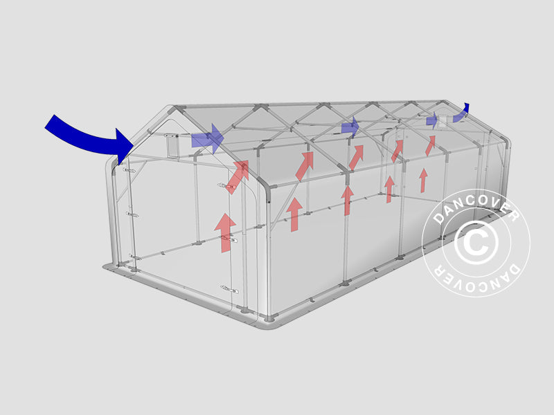 Namiot magazynowy PRO 4x10x2x3,1m, PCV, Szary