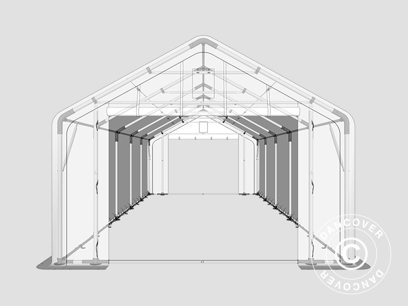 Namiot magazynowy PRO 4x10x2x3,1m, PCV, Szary