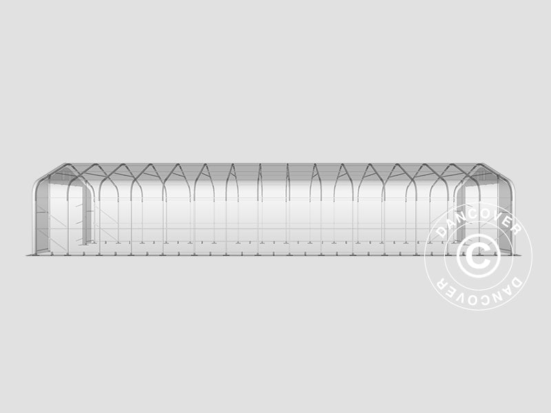 Namiot magazynowy PRO 6x18x3,7m PCV ze świetlikiem, Szary