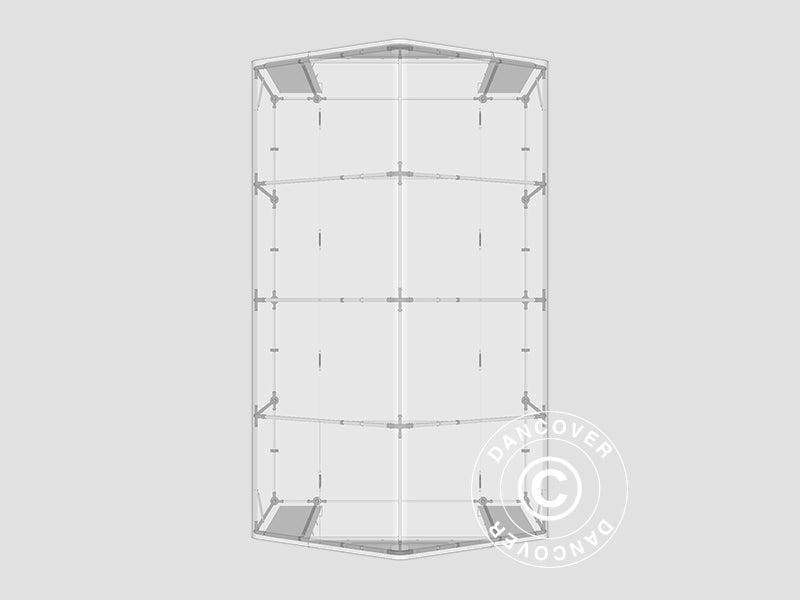 Namiot magazynowy PRO 5x8x2x3,39m, PCV, Szary