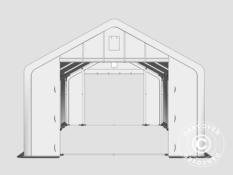 Namiot magazynowy PRO 5x8x2x3,39m, PCV, Szary