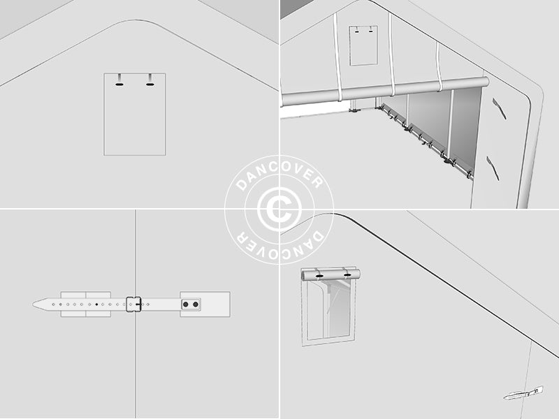 Namiot magazynowy PRO 5x8x2x3,39m, PCV, Szary