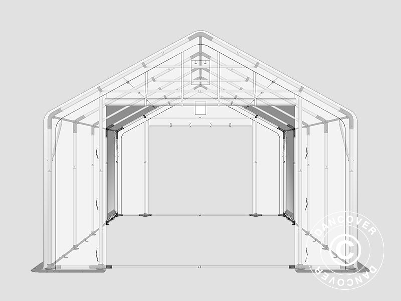 Namiot magazynowy PRO 5x8x2,5x3,89m, PCV, Zielony
