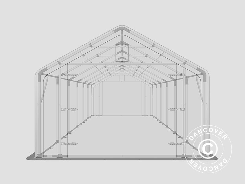 Namiot magazynowy PRO 5x12x2x3,39m, PCV, Szary