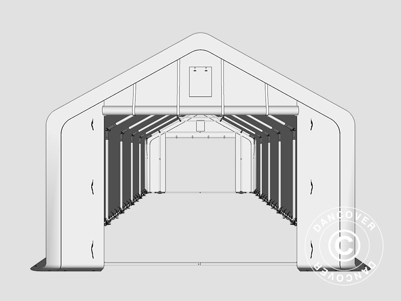 Namiot magazynowy PRO 5x12x2x3,39m, PCV, Szary