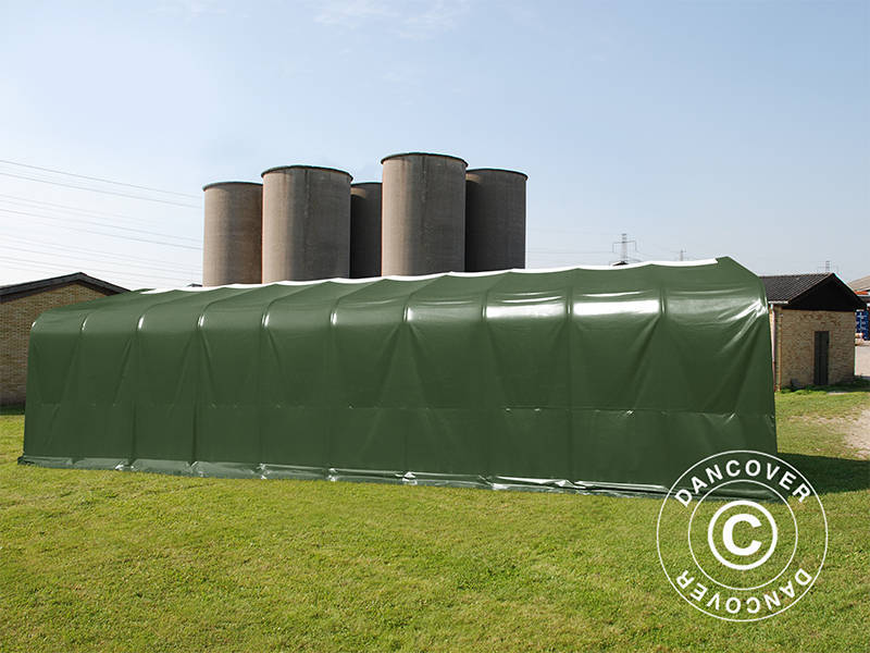 Namiot magazynowy PRO 6x12x3,7m PCV ze świetlikiem, Zielony