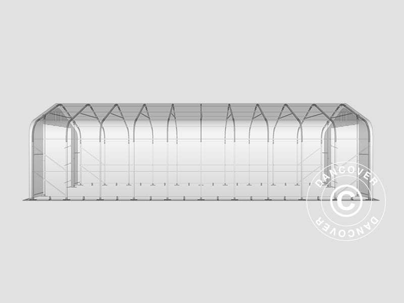 Namiot magazynowy PRO 6x12x3,7m PCV ze świetlikiem, Zielony