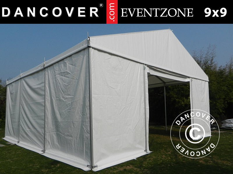 Profesjonalny namiot magazynowy EventZone 9x9m PCV, Biały