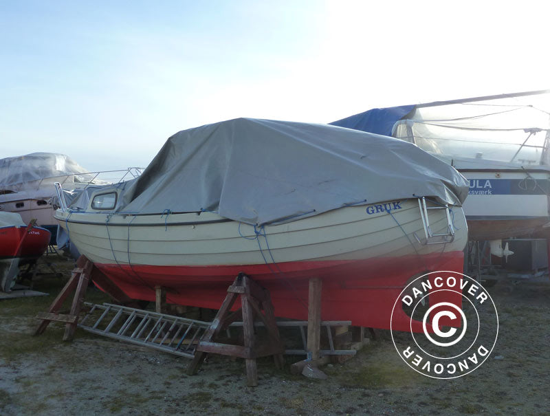 Plandeka 6x10m, PCV 600g/m², Szary, Ogniotrwale