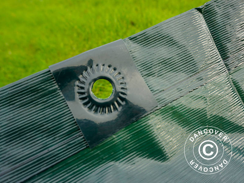 Plandeka 5x8 m, PE 90 g/m², wzmocniona, ciemna zieleń