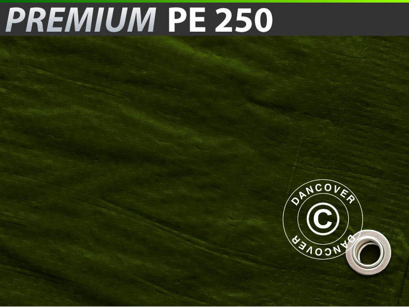 Plandeka 6x8m, PE 250g/m², Zielony