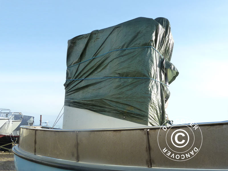 Plandeka 6x8m, PE 250g/m², Zielony