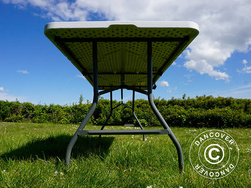 Składany stół 180x74x74cm, Jasny szary (1 sztuka)