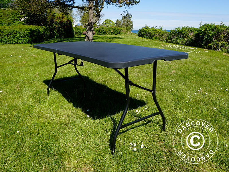 Składany stół 180x74x74cm, czarny (1 sztuka)