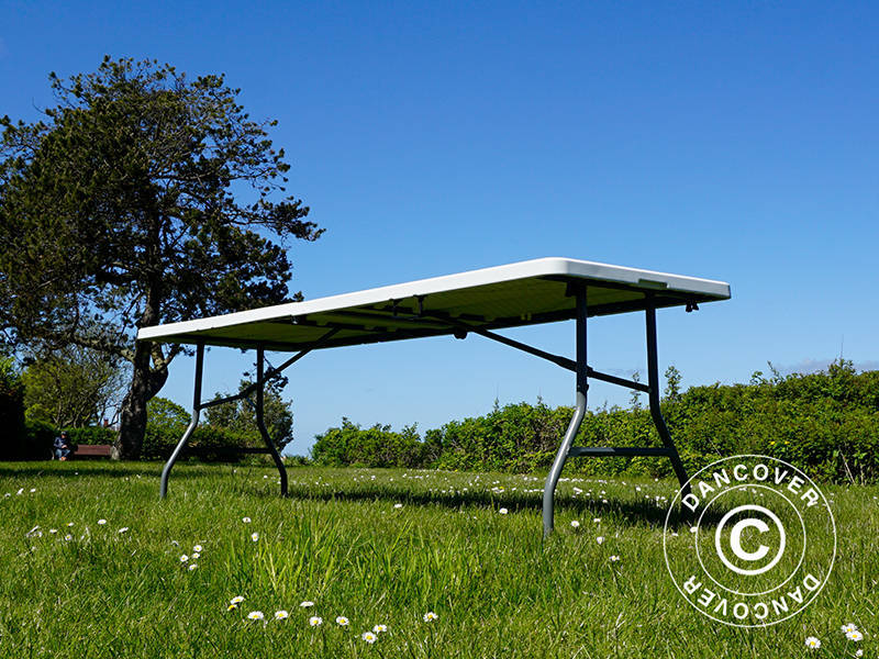 Składany stół 240x76x74cm, Jasno szary (1 sztuka)