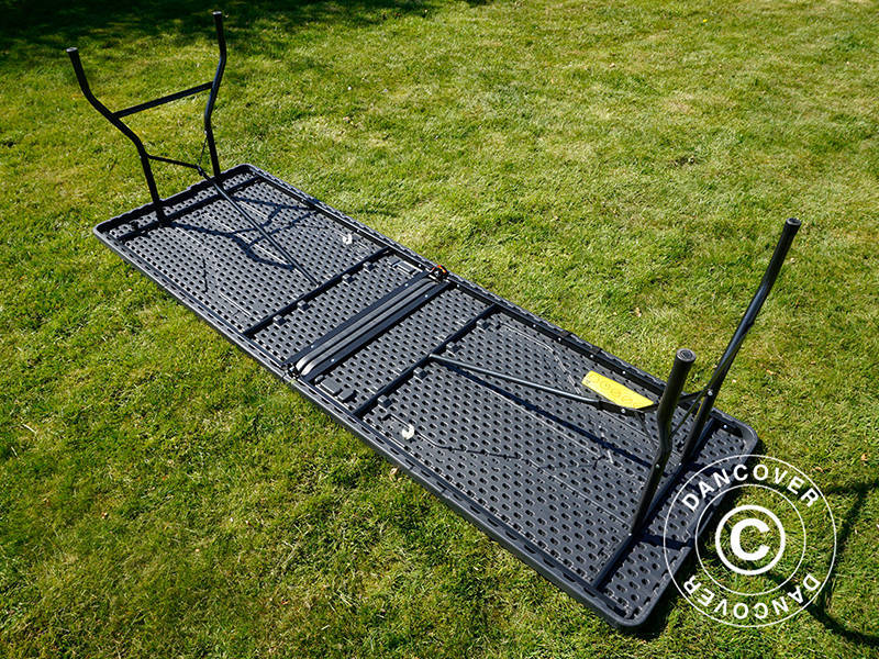 Składany stół 240x76x74cm, czarny (1 sztuka)