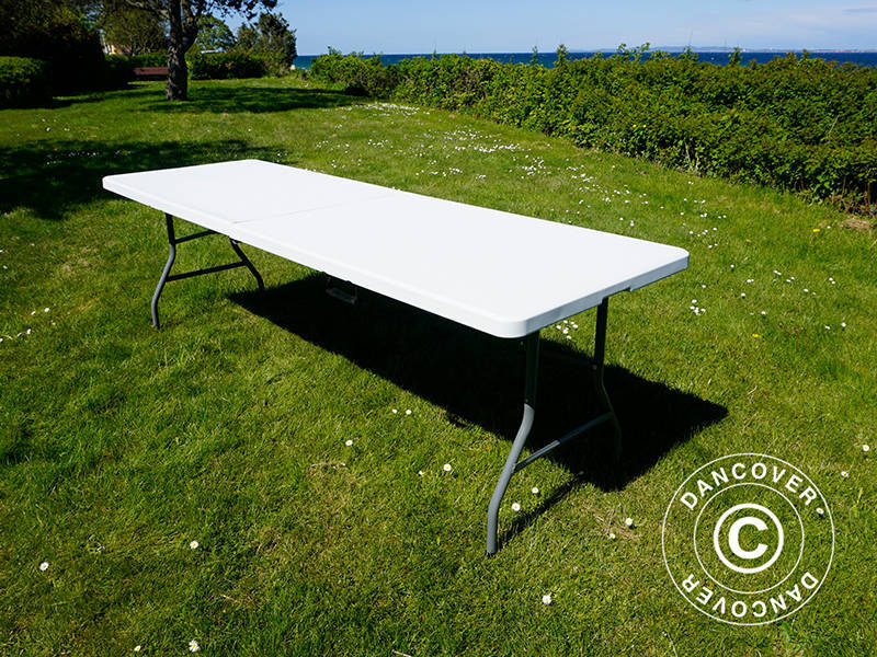 Składany stół 240x76x74cm, Jasno szary (25 sztuk)