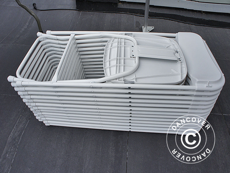 Krzesła składane 44x44x80cm, Biały, 8 szt.