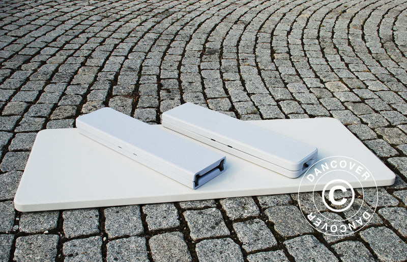 Pakiet Party, 1 skladany stól (180cm) + 2 składane ławki (183cm), Jasny szary