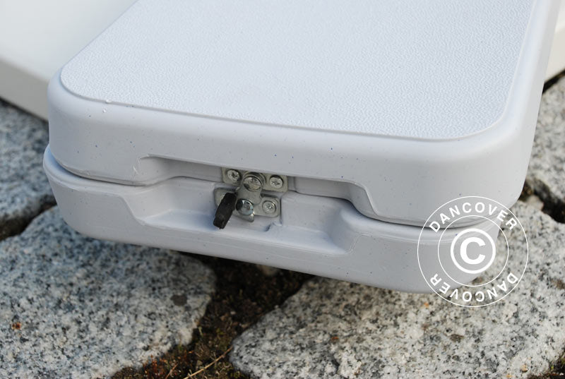 Pakiet Party, 1 skladany stól (180cm) + 2 składane ławki (183cm), Jasny szary