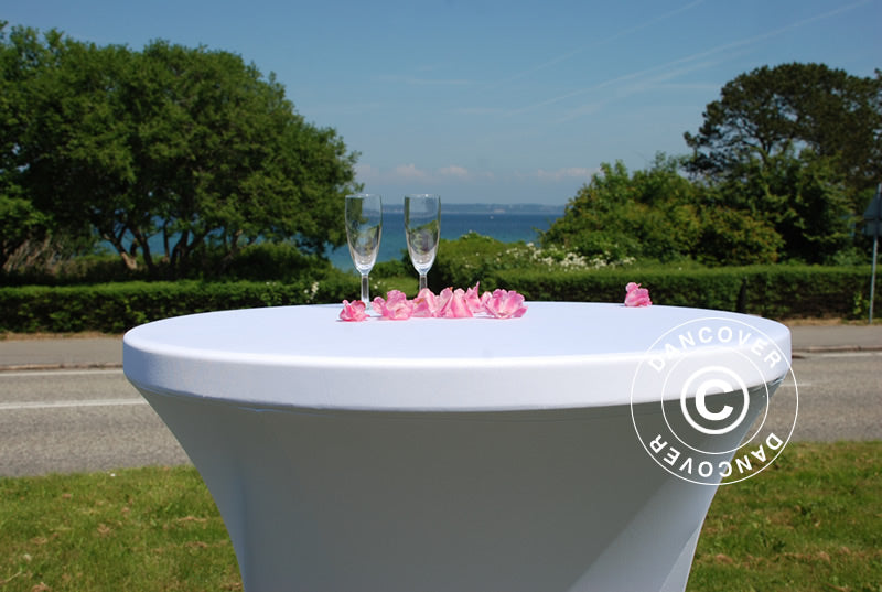 Elastyczny pokrowiec na stół Ø80x110cm, Biały