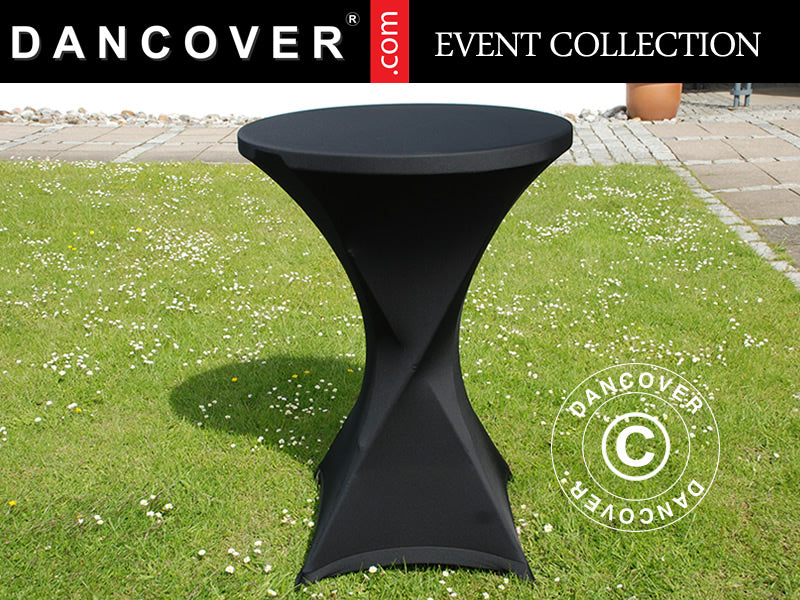 Elastyczny pokrowiec na stół Ø80x110cm, Czarny