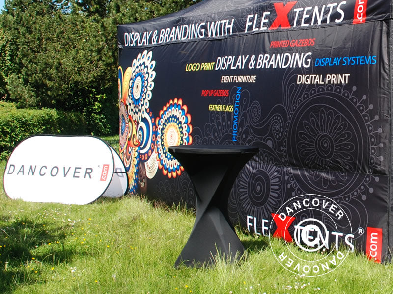 Elastyczny pokrowiec na stół Ø80x110cm, Czarny